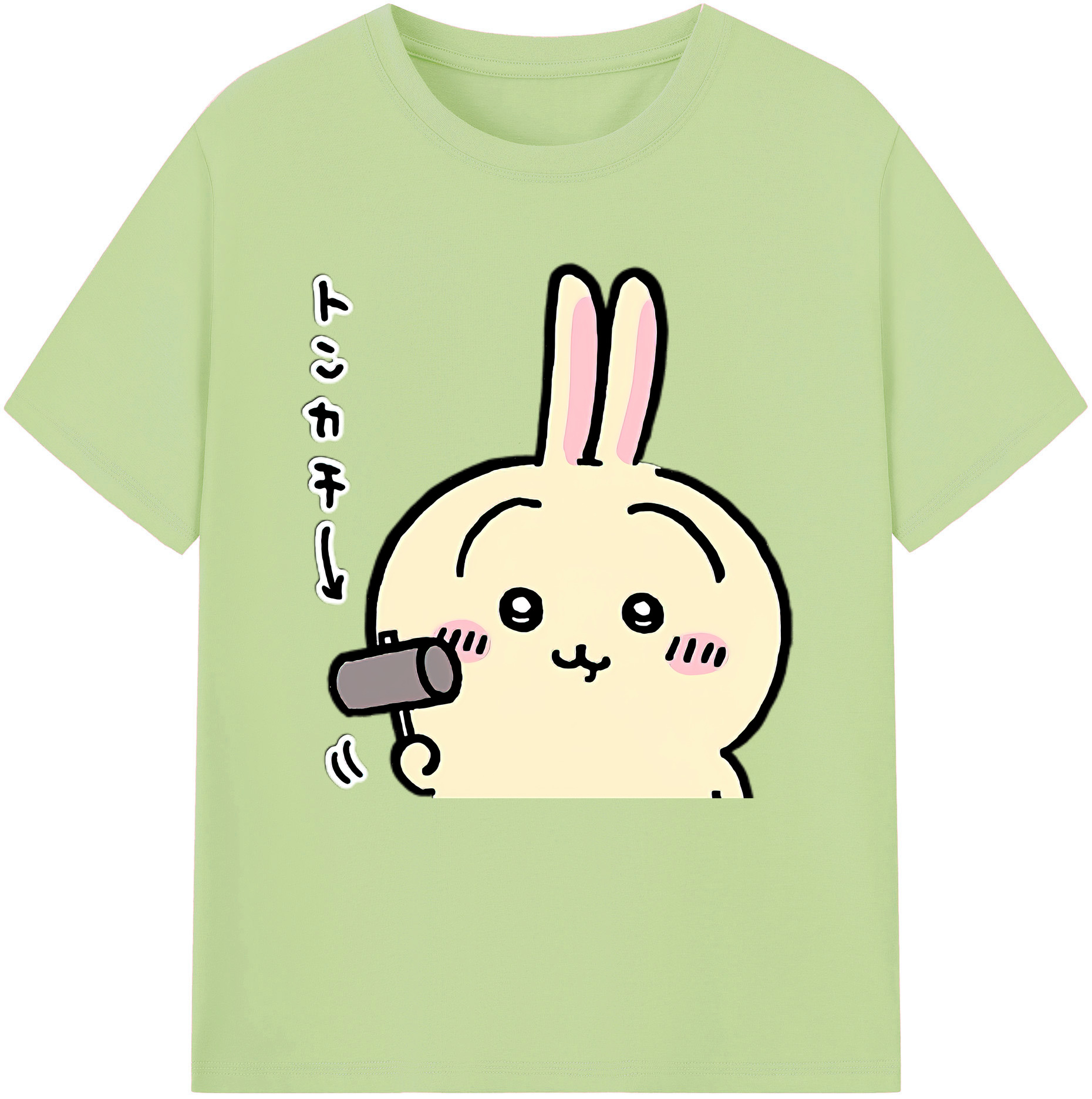 （画像用） ちいかわ うさぎ Chii-kawa usagi 綿100％半袖Tシャツ（フロントプリント）
